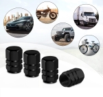 Καπάκια Βαλβίδων Αλουμινίου Μαύρα 4τμχ.