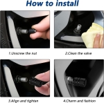 Καπάκια Βαλβίδων Αλουμινίου Μαύρα 4τμχ.