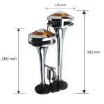 Αεροκόρνα Φωτιζόμενη Διπλή 12V / 24V Επιχρωμιωμένη