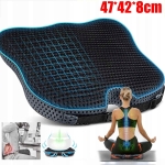 Μαξιλαράκι Ανατομικό Καθίσματος και Καρέκλας Memory Foam 47cm x 42cm x 8cm Μαύρο με Ζώνη