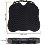 Μαξιλαράκι Ανατομικό Καθίσματος και Καρέκλας Memory Foam 47cm x 42cm x 8cm Μαύρο με Ζώνη
