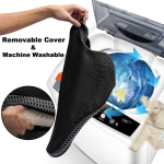 Μαξιλαράκι Ανατομικό Καθίσματος και Καρέκλας Memory Foam 47cm x 42cm x 8cm Μαύρο με Ζώνη