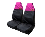 Σετ 2 Τεμάχια Αδιάβροχων Προστατευτικών Καθισμάτων Αυτοκινήτου Μαύρο - Ρόζ