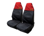 Σετ 2 Τεμάχια Αδιάβροχων Προστατευτικών Καθισμάτων Αυτοκινήτου Μαύρο - Κόκκινο
