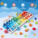 Ξύλινο Παιχνίδι Montessori για Παιδιά Παζλ Αριθμών / Ταξινομητής Σχημάτων