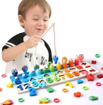 Ξύλινο Παιχνίδι Montessori για Παιδιά Παζλ Αριθμών / Ταξινομητής Σχημάτων