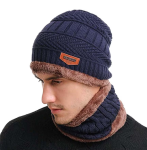 Σετ Χειμωνιάτικων Αξεσουάρ Σκουφί και Κασκόλ Σκούρο Μπλε 2 Τεμ.