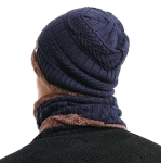 Σετ Χειμωνιάτικων Αξεσουάρ Σκουφί και Κασκόλ Σκούρο Μπλε 2 Τεμ.