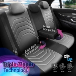 Σετ Καλύμματα Αυτοκινήτου Otom Core Design Binek Universal Ύφασμα και Δερματίνη  Εμπρός και Πίσω 11 Τεμαχίων Γκρί - Μαύρο