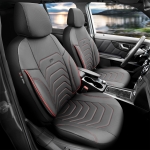 Σετ Καλύμματα Αυτοκινήτου Otom Core Design Binek Universal Βαμβακερό Ύφασμα και Δερματίνη Εμπρός και Πίσω 11 Τεμαχίων Γκρί με Κόκκινη Ρίγα