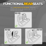 Σετ Καλύμματα Αυτοκινήτου Otom Individual Design Universal Βαμβακερό Ύφασμα και Δερματίνη Εμπρός και Πίσω 11 Τεμαχίων Μαύρο / Γκρί με Κόκκινη Ρίγα