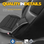 Σετ Καλύμματα Αυτοκινήτου Otom Individual Design Binek Universal Βαμβακερό Ύφασμα και Δερματίνη Εμπρός και Πίσω 11 Τεμαχίων Μαύρο / Γκρί