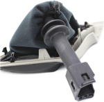 Φυσούνα Λεβιέ Ταχυτήτων Μαύρη Δερματίνη με Νίκελ Βάση για Peugeot Boxer / Citroen Jumper / Fiat Ducato OEM 1608508580 / 46314090 / 55348945