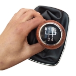 Πόμολο 5 Ταχυτήτων με Φυσούνα Λεβιέ Δερματίνη / Ξύλο για Volkswagen Golf / GTI / R32 / Jetta / Bora OEM 1J0711113EG