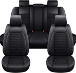 Σετ Καλύμματα Αυτοκινήτου Universal Ύφασμα και ECO Δέρμα Εμπρός και Πίσω Μαύρο