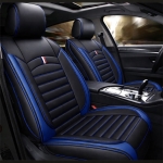 Σετ Καλύμματα Αυτοκινήτου Universal ECO Δέρμα Εμπρός και Πίσω Μαύρο / Μπλέ