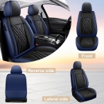 Σετ Καλύμματα Αυτοκινήτου Universal ECO Δέρμα Εμπρός και Πίσω Μπλέ / Μαύρο