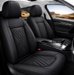 Σετ Καλύμματα Αυτοκινήτου Universal ECO Δέρμα Εμπρός και Πίσω Μαύρο Design