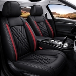 Σετ Καλύμματα Αυτοκινήτου Universal ECO Δέρμα Εμπρός και Πίσω Μαύρο / Κόκκινο Design