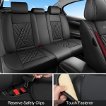 Σετ Καλύμματα Αυτοκινήτου Universal ECO Δέρμα Εμπρός και Πίσω Μαύρο / Κόκκινο Design