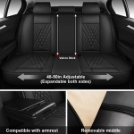 Σετ Καλύμματα Αυτοκινήτου Universal ECO Δέρμα Εμπρός και Πίσω Μαύρο / Κόκκινο Design