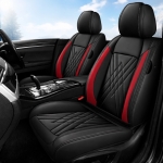 Σετ Καλύμματα Αυτοκινήτου Universal ECO Δέρμα Εμπρός και Πίσω Μαύρο / Κόκκινο Design
