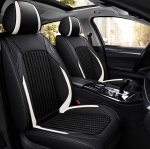 Σετ Καλύμματα Αυτοκινήτου Universal Ύφασμα και ECO Δέρμα Εμπρός και Πίσω Μαύρο / Λευκό