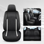 Σετ Καλύμματα Αυτοκινήτου Universal Ύφασμα και ECO Δέρμα Εμπρός και Πίσω Μαύρο / Λευκό