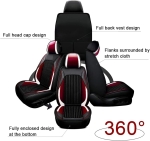 Σετ Καλύμματα Αυτοκινήτου Universal Ύφασμα και ECO Δέρμα Εμπρός και Πίσω Μαύρο / Λευκό / Κόκκινο