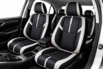 Σετ Καλύμματα Αυτοκινήτου Universal ECO Δέρμα Εμπρός και Πίσω Μαύρο / Λευκό