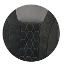 Σετ Καλύμματα Αυτοκινήτου LUX Ύφασμα και ECO Δέρμα Εμπρός και Πίσω Μαύρο / Γκρί