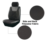 Σετ Καλύμματα Αυτοκινήτου LUX Ύφασμα και ECO Δέρμα Εμπρός και Πίσω Μαύρο / Γκρί