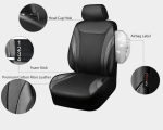 Σετ Καλύμματα Αυτοκινήτου Premium Ύφασμα και ECO Δέρμα Εμπρός και Πίσω Μαύρο / Carbon