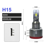 LED Kit Can Bus H15 12V - 24V 72W 10000lm 2 Τεμάχια