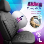 Σετ Καλύμματα Αυτοκινήτου Otom Core Design Binek Universal Δερματίνη Εμπρός και Πίσω 11 Τεμαχίων Γκρί