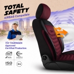 Σετ Καλύμματα Αυτοκινήτου Universal Panda FLORIDA Ύφασμα και ECO Δέρμα Εμπρός και Πίσω Μαύρο / Μπορντό