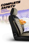 Σετ Καλύμματα Αυτοκινήτου Universal Panda FLORIDA ECO Δέρμα Εμπρός και Πίσω Μαύρο / Μπέζ