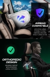 Σετ Καλύμματα Αυτοκινήτου Universal Panda DRAGON Ύφασμα και ECO Δέρμα Εμπρός και Πίσω Μαύρο / Μπέζ