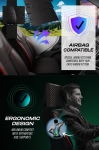 Σετ Καλύμματα Αυτοκινήτου Universal Panda FLORIDA Ύφασμα και ECO Δέρμα Εμπρός και Πίσω Μαύρο με Κόκκινη Ρίγα