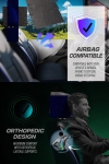 Σετ Καλύμματα Αυτοκινήτου Universal Panda DRAGON Ύφασμα και ECO Δέρμα Εμπρός και Πίσω Μαύρο / Μπλέ με Μπλέ Ρίγα