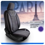 Σετ Καλύμματα Αυτοκινήτου Universal Panda PARIS Ύφασμα Εμπρός και Πίσω Μαύρο / Γκρί