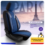 Σετ Καλύμματα Αυτοκινήτου Universal Panda PARIS Ύφασμα Εμπρός και Πίσω Μαύρο / Μπλέ