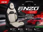 Σετ Καλύμματα Αυτοκινήτου Universal Panda ENZO Ύφασμα Εμπρός και Πίσω με Συγκολλημένο Προσκέφαλο Μαύρο / Ιβουάρ