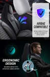 Σετ Καλύμματα Αυτοκινήτου Universal Panda ENZO Ύφασμα Εμπρός και Πίσω με Συγκολλημένο Προσκέφαλο Γκρί με Γκρί Ρίγα