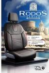 Σετ Καλύμματα Αυτοκινήτου Universal Panda RODOS ECO Δέρμα Εμπρός και Πίσω Μαύρο με Κόκκινη Ρίγα