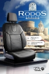 Σετ Καλύμματα Αυτοκινήτου Universal Panda RODOS ECO Δέρμα Εμπρός και Πίσω Μαύρο με Γκρι Κλωστή