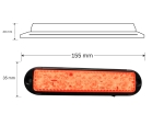 LED Όγκου / Φλάς Λάμψη 6 Led 12V / 24V IP66 Πορτοκαλί 155mm x 35mm x 20mm