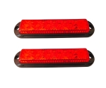 LED Όγκου / Φλάς Λάμψη 6 Led 12V / 24V IP66 Κόκκινο 155mm x 35mm x 20mm
