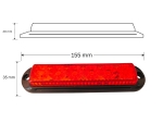 LED Όγκου / Φλάς Λάμψη 6 Led 12V / 24V IP66 Κόκκινο 155mm x 35mm x 20mm