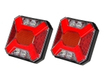 LED Neon Φανός Οπίσθιος 12V Φρένων - Φλας - Όπισθεν - Πορείας 140mm X 140mm X 53.5mm